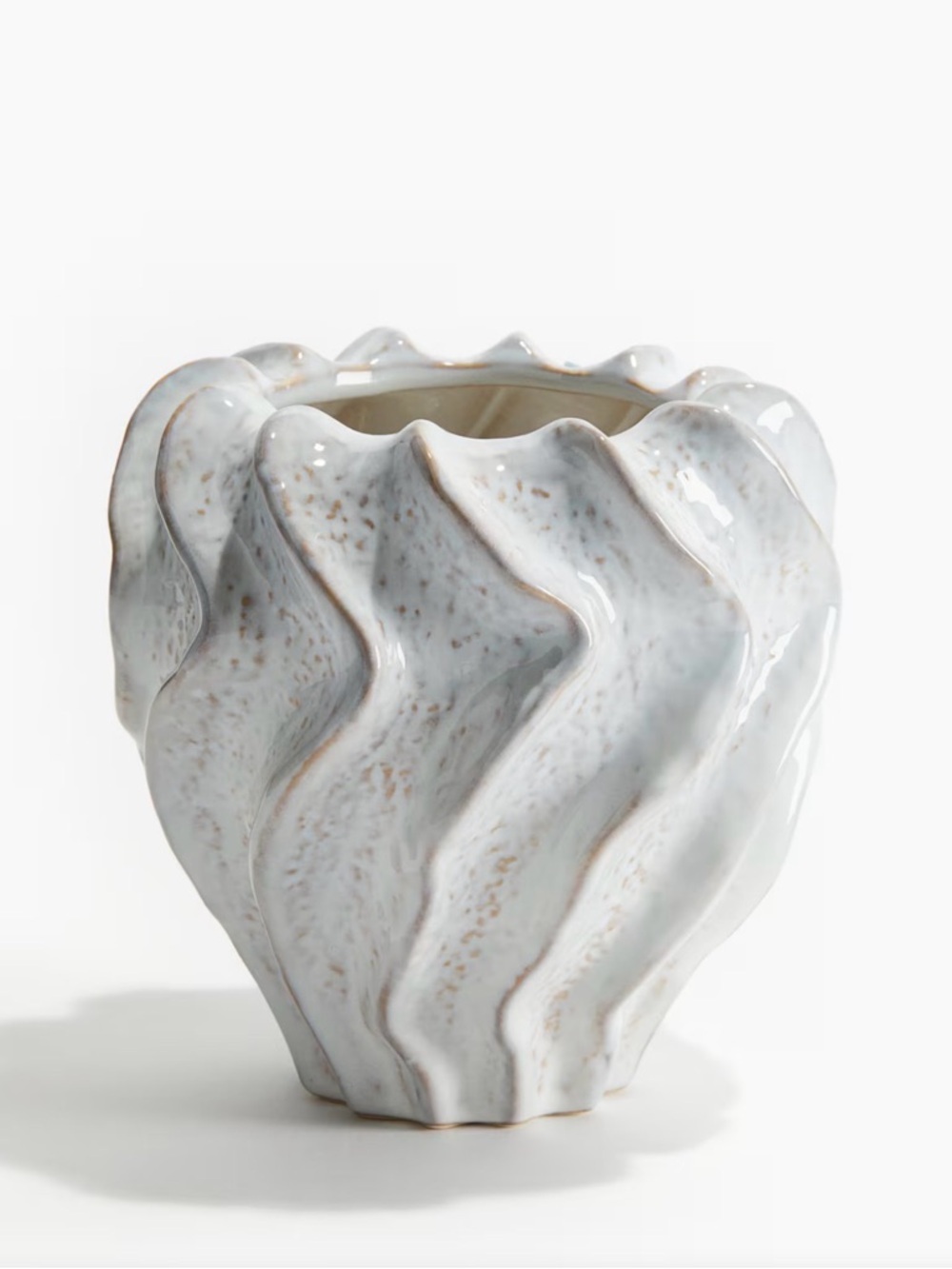 White Sculptural Ceramic Vase - Home Art